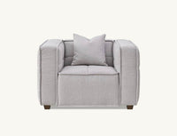 Murray 3-Seater Sofa In Luxurious Putty Boucle Fabric - Contemporary Chesterfield Design - UK Luxury Furniture