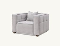 Murray 3-Seater Sofa In Luxurious Putty Boucle Fabric - Contemporary Chesterfield Design - UK Luxury Furniture