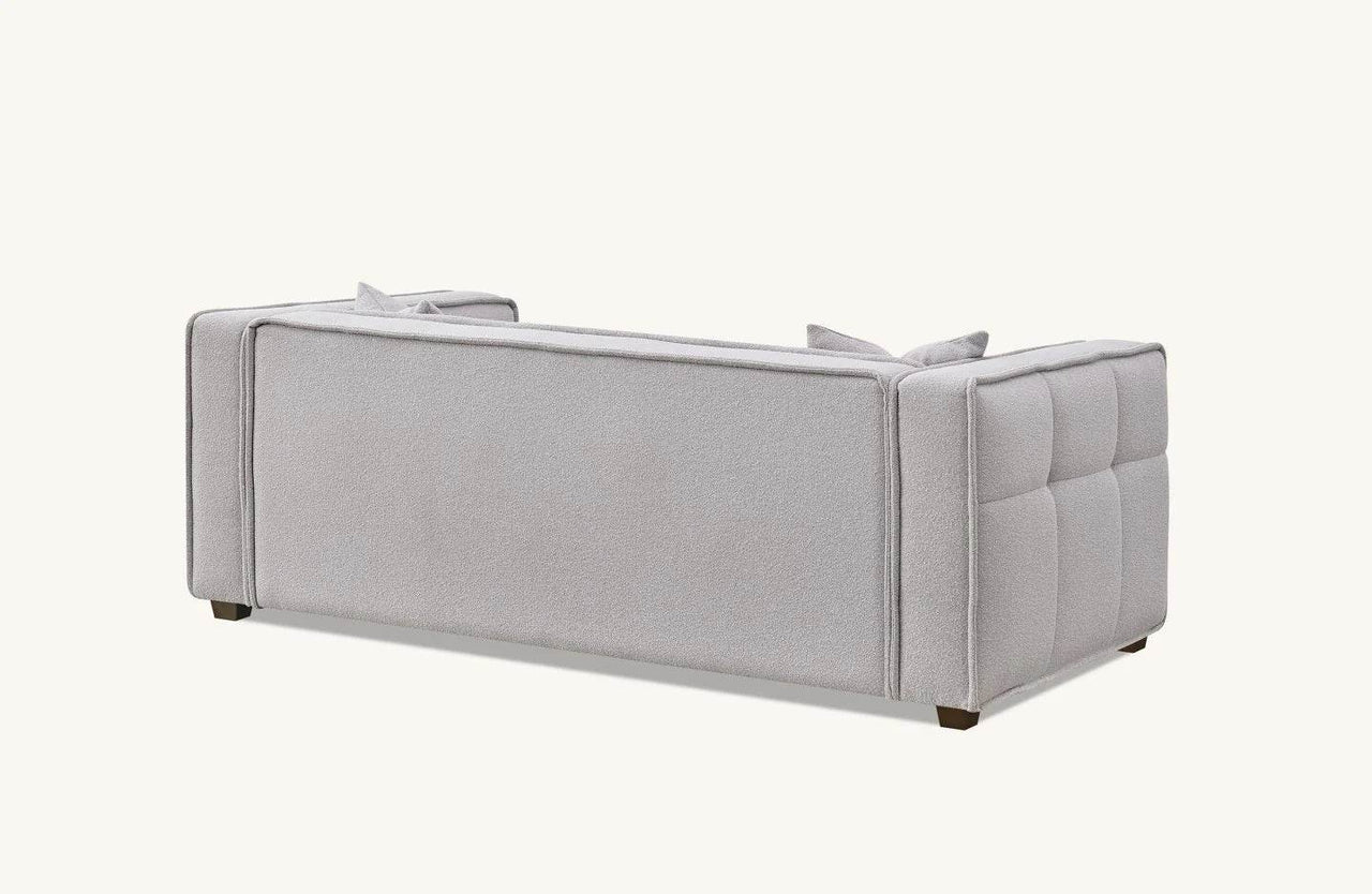 Murray 3-Seater Sofa In Luxurious Putty Boucle Fabric - Contemporary Chesterfield Design - UK Luxury Furniture