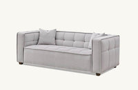 Murray 3-Seater Sofa In Luxurious Putty Boucle Fabric - Contemporary Chesterfield Design - UK Luxury Furniture