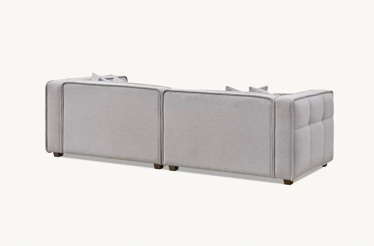 Murray 3-Seater Sofa In Luxurious Putty Boucle Fabric - Contemporary Chesterfield Design - UK Luxury Furniture