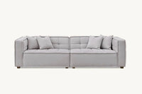 Murray 3-Seater Sofa In Luxurious Putty Boucle Fabric - Contemporary Chesterfield Design - UK Luxury Furniture