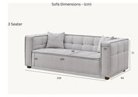 Murray 3-Seater Sofa In Luxurious Putty Boucle Fabric - Contemporary Chesterfield Design - UK Luxury Furniture