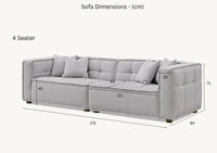 Murray 3-Seater Sofa In Luxurious Putty Boucle Fabric - Contemporary Chesterfield Design - UK Luxury Furniture