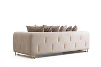 Sydney Luxury Sofa Suite Set in Cream Velvet with Exquisite Metal Detailing - UK Luxury Furniture