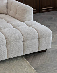 Bubble Boucle Corner Sofa - Luxury Ivory Upholstery, Timeless Chesterfield Design - UK Luxury Furniture