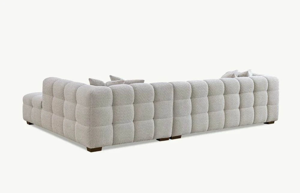 Bubble Boucle Corner Sofa - Luxury Ivory Upholstery, Timeless Chesterfield Design - UK Luxury Furniture