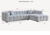 Bubble Boucle Corner Sofa - Luxury Ivory Upholstery, Timeless Chesterfield Design - UK Luxury Furniture