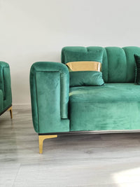 Lyon Luxury Velvet Sofa Sets - Cream, Navy Blue & Grey - 1, 2, 3 Seater Options - UK Luxury Furniture