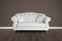 Luxury Light Cream Velvet Chesterfield Sofa Set – 1, 2, or 3 Seater with Cushions Included - UK Luxury Furniture