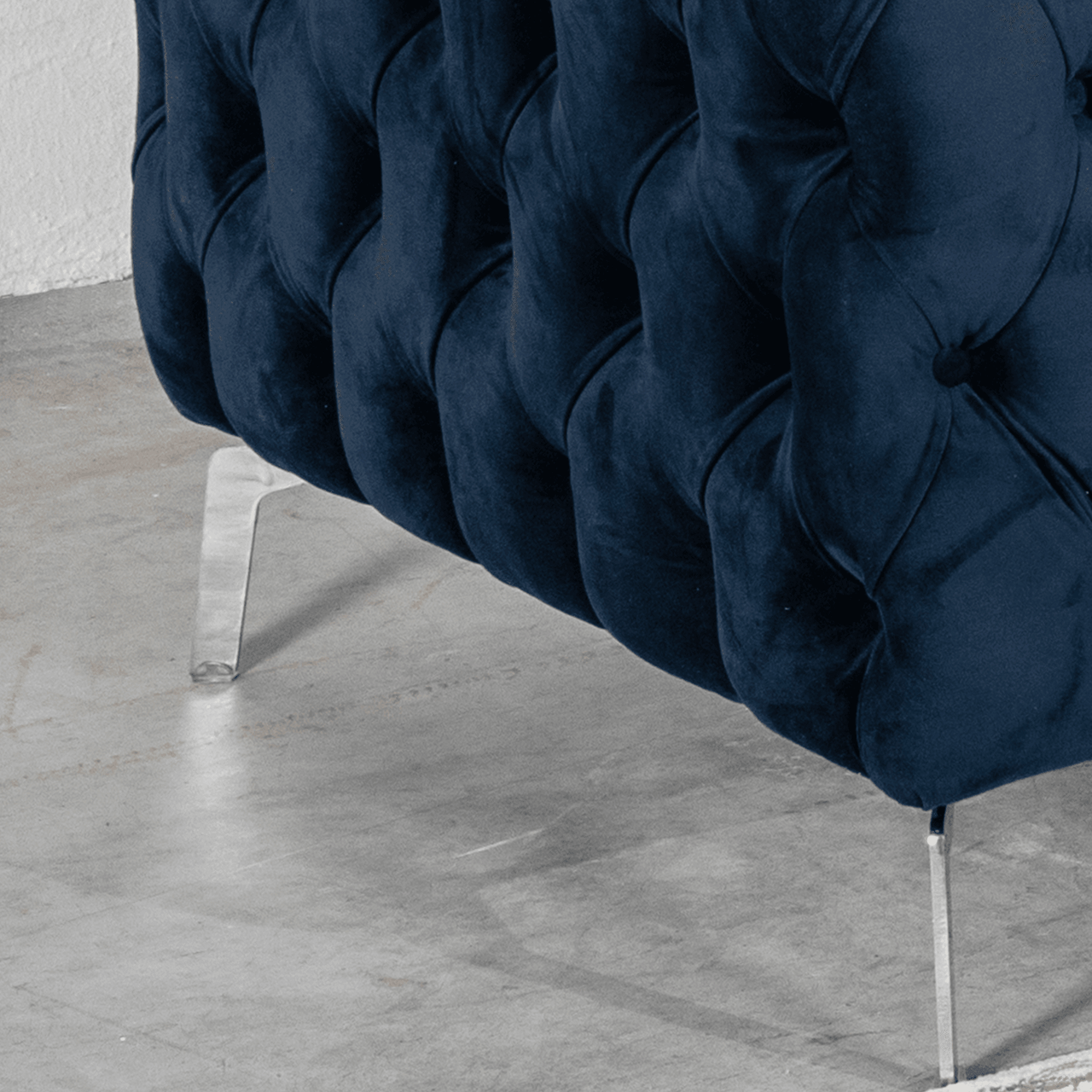 Rocky Chesterfield Navy Blue Velvet Corner Sofa - Luxurious Comfort with Deep Buttoning - UK Luxury Furniture