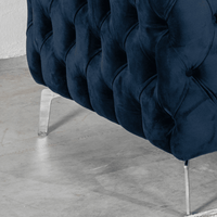 Rocky Chesterfield Navy Blue Velvet Corner Sofa - Luxurious Comfort with Deep Buttoning - UK Luxury Furniture