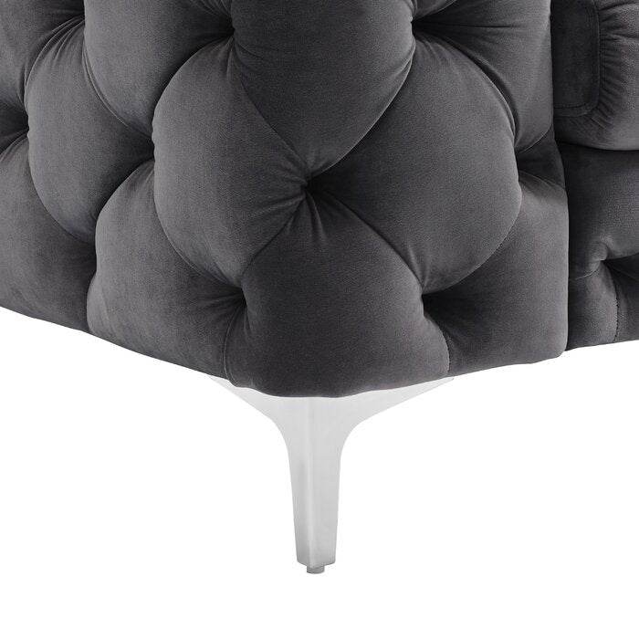 Rocky Chesterfield Sofa Set in Luxury Dark Grey Velvet – 1, 2, 3 Seater Options Available - UK Luxury Furniture