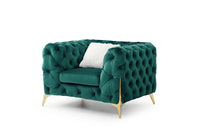 Rocky Chesterfield Sofa Set in Luxurious Green Velvet - 1, 2, or 3 Seater Options - UK Luxury Furniture