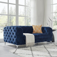 Rocky Chesterfield Sofa Set in Luxury Navy Blue Velvet – 1, 2 & 3 Seater Options - UK Luxury Furniture