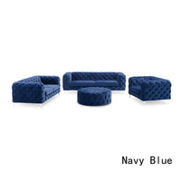 Rocky Chesterfield Sofa Set in Luxury Navy Blue Velvet – 1, 2 & 3 Seater Options - UK Luxury Furniture