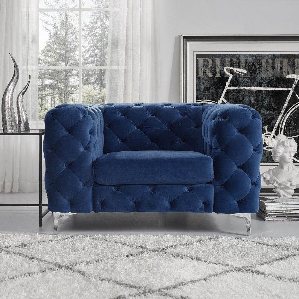Rocky Chesterfield Sofa Set in Luxury Navy Blue Velvet – 1, 2 & 3 Seater Options - UK Luxury Furniture