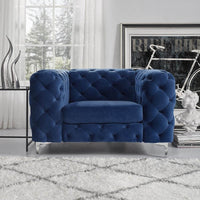 Rocky Chesterfield Sofa Set in Luxury Navy Blue Velvet – 1, 2 & 3 Seater Options - UK Luxury Furniture