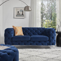 Rocky Chesterfield Sofa Set in Luxury Navy Blue Velvet – 1, 2 & 3 Seater Options - UK Luxury Furniture