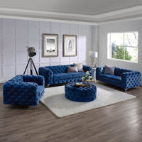 Rocky Chesterfield Sofa Set in Luxury Navy Blue Velvet – 1, 2 & 3 Seater Options - UK Luxury Furniture