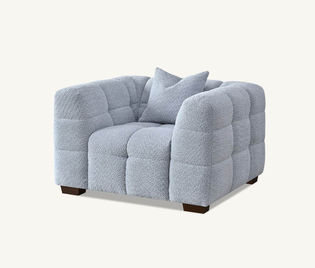 Tribeca Luxury Sofa Range in Pearl Boucle Fabric - Timeless Chesterfield Design - UK Luxury Furniture