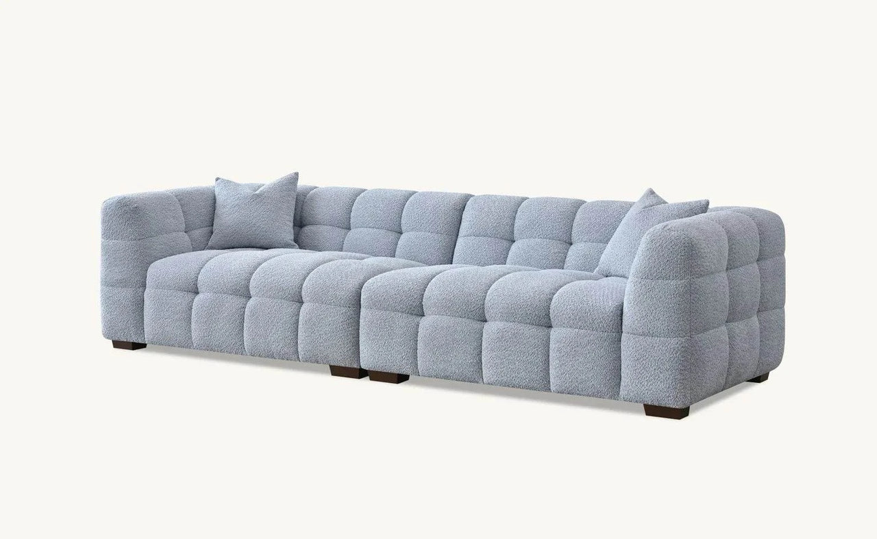 Tribeca Luxury Sofa Range in Pearl Boucle Fabric - Timeless Chesterfield Design - UK Luxury Furniture
