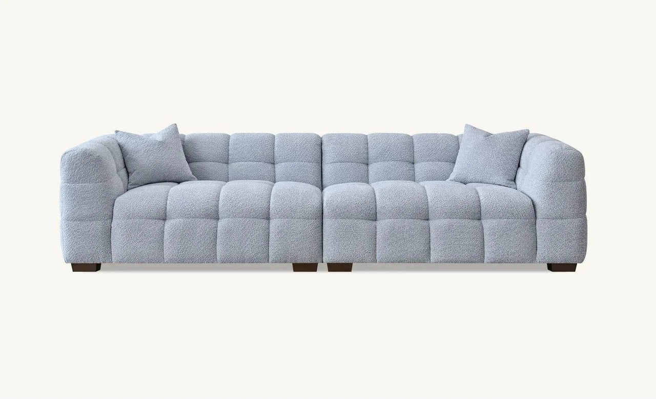 Tribeca Luxury Sofa Range in Pearl Boucle Fabric - Timeless Chesterfield Design - UK Luxury Furniture