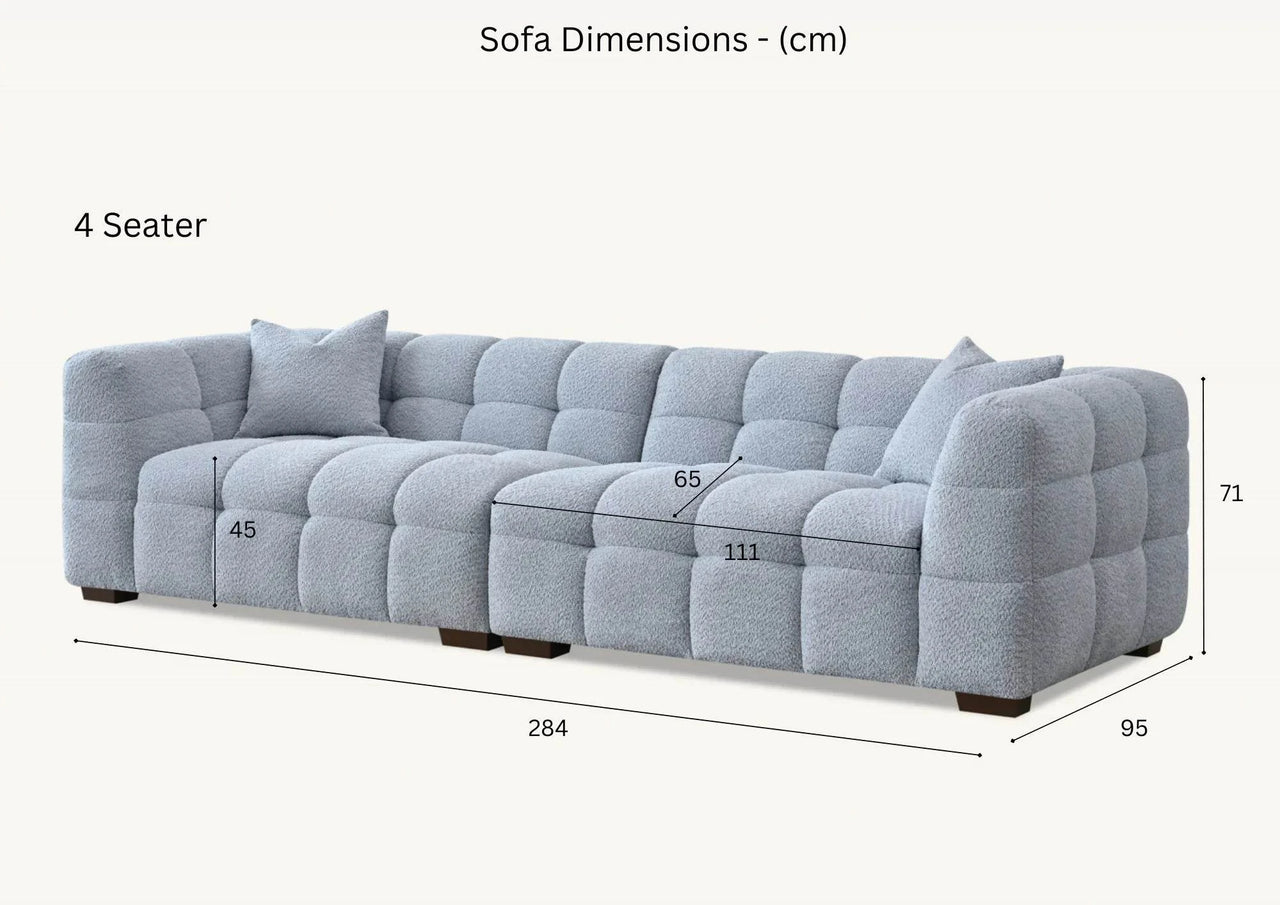 Tribeca Luxury Sofa Range in Pearl Boucle Fabric - Timeless Chesterfield Design - UK Luxury Furniture