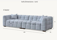 Tribeca Luxury Sofa Range in Pearl Boucle Fabric - Timeless Chesterfield Design - UK Luxury Furniture