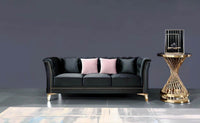 Venice Luxury Black Velvet Sofa Set – Stylish Chesterfield Design, Deep Button Detailing - UK Luxury Furniture