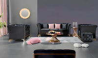Venice Luxury Black Velvet Sofa Set – Stylish Chesterfield Design, Deep Button Detailing - UK Luxury Furniture