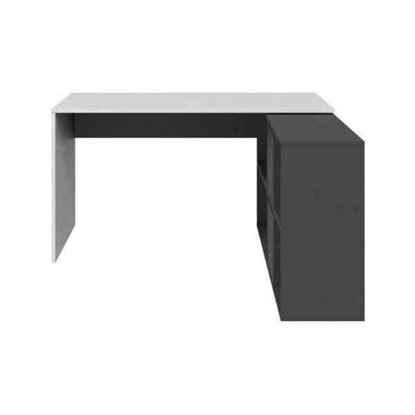 Mulberry White & Grey Reversible Large Corner Desk with Integrated Storage - UK Luxury Furniture