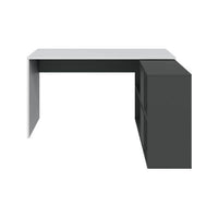 Mulberry White & Grey Reversible Large Corner Desk with Integrated Storage - UK Luxury Furniture