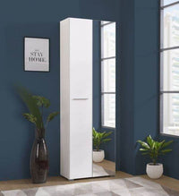 Myra White Mirrored Narrow Wardrobe: High Gloss, Space-Saving, and Modern Design - UK Luxury Furniture