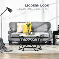 Modern Coffee Table with High Gloss Marble Top and Sturdy Steel Frame for Living Room Elegance - UK Luxury Furniture