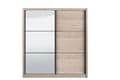 Navara Oak Effect Sliding Door Wardrobe 215cm with Mirrored Doors - UK Luxury Furniture
