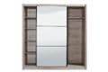 Navara Oak Effect Sliding Door Wardrobe 215cm with Mirrored Doors - UK Luxury Furniture