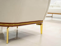 Antalya Luxury Light Cream Velvet Sofa Set with Gold Detailing - Elegant Chesterfield Design - UK Luxury Furniture