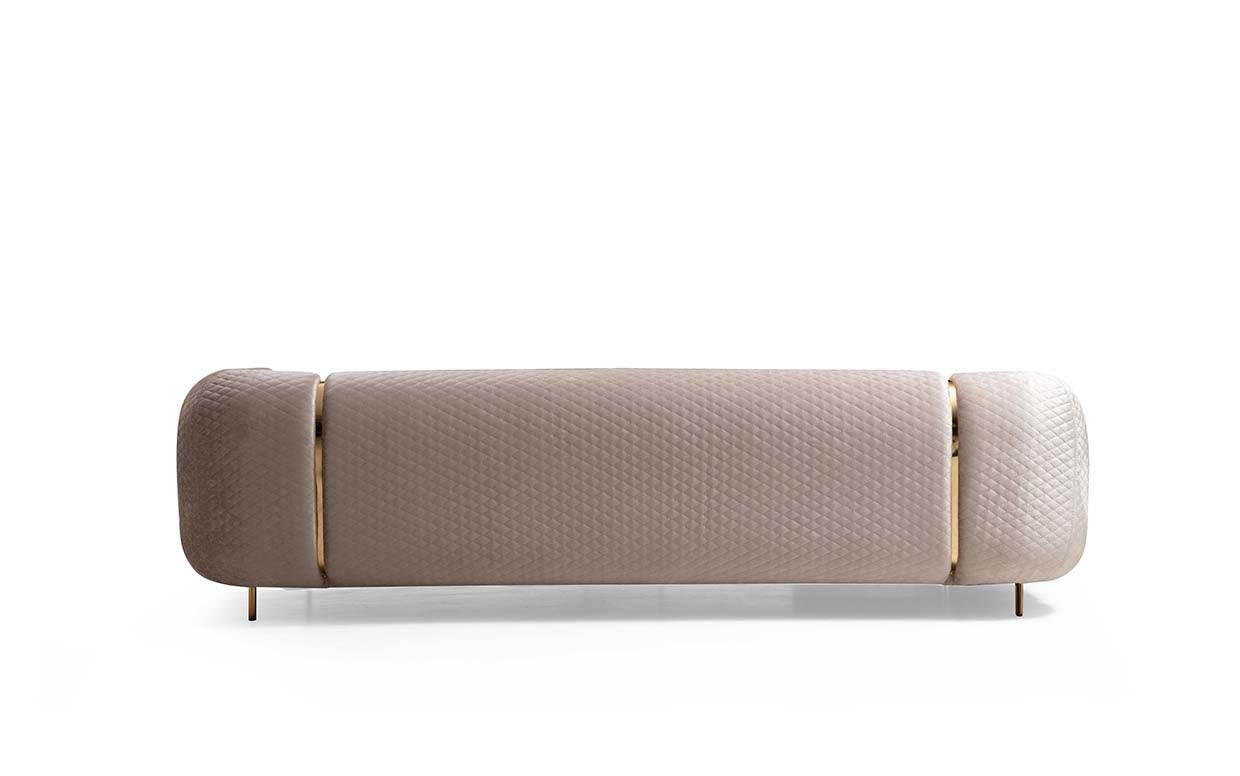 Luxury California Modern Sofa Sets - Cream & Black Velvet Upholstery with Gold Accents - UK Luxury Furniture
