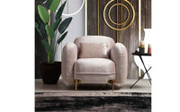 Luxury California Modern Sofa Sets - Cream & Black Velvet Upholstery with Gold Accents - UK Luxury Furniture