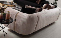 Luxury California Modern Sofa Sets - Cream & Black Velvet Upholstery with Gold Accents - UK Luxury Furniture