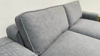 Dallas Luxury Modern Sofas in Plush Dark Grey Velvet with Elegant Gold Accents - UK Luxury Furniture