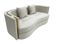 Ibiza Modern Velvet Sofa Set - Cream or Navy Blue, Curved Design, Luxurious Comfort - UK Luxury Furniture