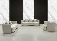 Ibiza Modern Velvet Sofa Set - Cream or Navy Blue, Curved Design, Luxurious Comfort - UK Luxury Furniture