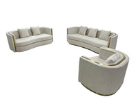Ibiza Modern Velvet Sofa Set - Cream or Navy Blue, Curved Design, Luxurious Comfort - UK Luxury Furniture
