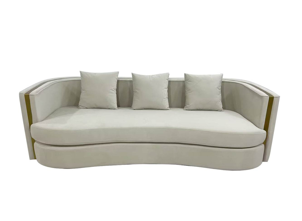 Ibiza Modern Velvet Sofa Set - Cream or Navy Blue, Curved Design, Luxurious Comfort - UK Luxury Furniture