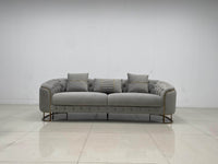 Phoenix Modern Sofa Set in Premium Light Grey Velvet with Gold Accents – Stylish Comfort for Your Home - UK Luxury Furniture