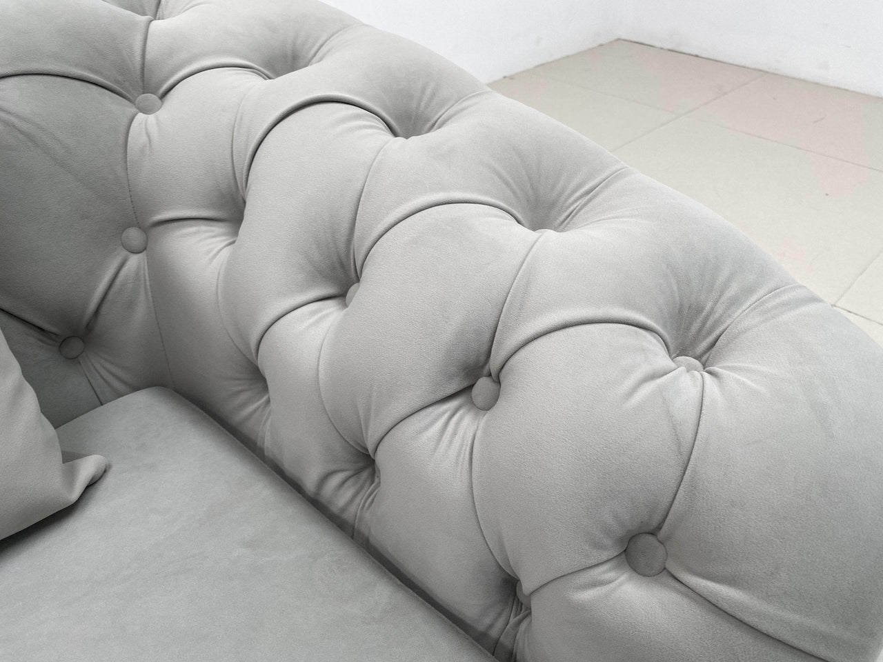 Phoenix Modern Sofa Set in Premium Light Grey Velvet with Gold Accents – Stylish Comfort for Your Home - UK Luxury Furniture