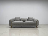 Phoenix Modern Sofa Set in Premium Light Grey Velvet with Gold Accents – Stylish Comfort for Your Home - UK Luxury Furniture
