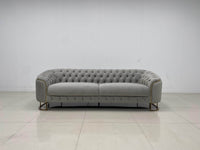 Phoenix Modern Sofa Set in Premium Light Grey Velvet with Gold Accents – Stylish Comfort for Your Home - UK Luxury Furniture